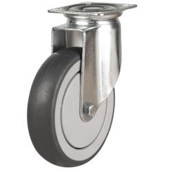 Light Duty 125mm Synthetic Non-Marking Rubber Swivel Castor - 110kg Load Light Duty 125mm Synthetic Non-Marking Rubber Swivel Castor - 110kg Load