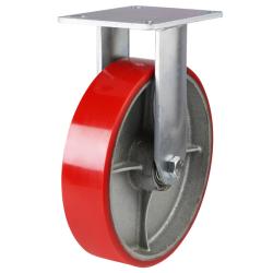 Heavy Duty 125mm Polyurethane on Cast Iron Centre Fixed Castor - 360kg Load