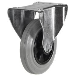 Medium Duty 125mm Non-Marking Grey Rubber Large Plate Swivel Castor - 100kg Load