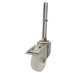Medium Duty Stainless Steel 125mm Nylon Swivel Braked Castor 270kg Load Medium Duty Stainless Steel 125mm Nylon Swivel Braked Castor 270kg Load