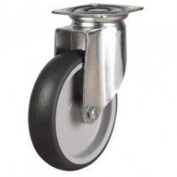 125mm Synthetic Non-Marking Rubber Swivel Castor Up To 110kg Capacity