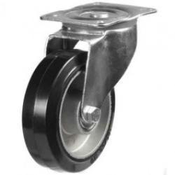 150mm medium duty castor Elastic Rubber On Aluminium wheel