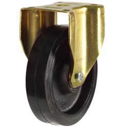 Heavy Duty 150mm Rubber on Cast Iron Fixed Castor - 400kg Load