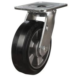 Heavy Duty 160mm Elastic Rubber on Aluminium Swivel Castor - 350kg Load Heavy Duty 160mm Elastic Rubber on Aluminium Swivel Castor - 350kg Load