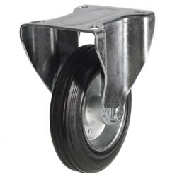 Heavy Duty 160mm Rubber on Steel Fixed Castor - 175kg Load