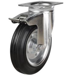 Heavy Duty 160mm Rubber on Steel Swivel Castor - 175kg Load