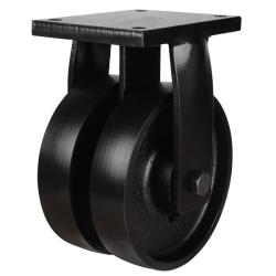 Extra Heavy Duty 200mm Cast Iron Fixed Castor - 2200kg Load