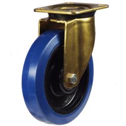 Heavy Duty 200mm Non-Marking Rubber Swivel Castor - 400kg Load