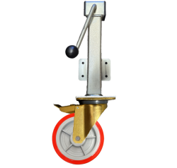 Heavy Duty 200mm Polyurethane on Nylon Jacking Castor Swivel Braked Castor 500kg Load