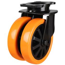 200mm Polyurethane Twin Wheel Castor | 1200kg