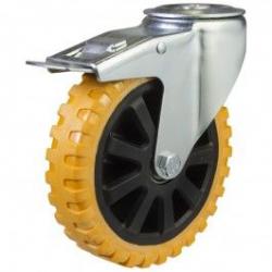 200mm medium duty braked castor poly/nylon wheel