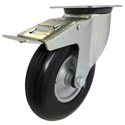 Medium Duty 200mm Polypropylene Swivel Braked Castor - 80kg Load