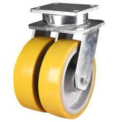 Industrial Heavy Duty 250mm Polyurethane on Cast Iron Swivel Castor - 4500kg Load