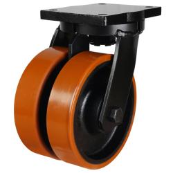 Industrial Heavy Duty 250mm Polyurethane on Cast Iron Swivel Castor - 2500kg Load