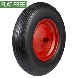 400mm PU Flat Free Wheel (Plain Bearing) [120kg max load]