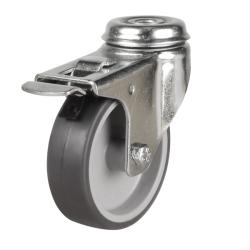 Light Duty 50mm Synthetic Non-Marking Rubber Swivel Braked Castor - 50kg Load