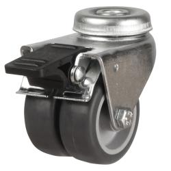 Light Duty 50mm Synthetic Non-Marking Rubber Swivel Braked Castor - 60kg Load