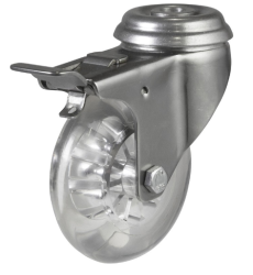Light Duty Stainless Steel 50mm Synthetic Non-Marking Swivel Braked Castor - 40kg Load