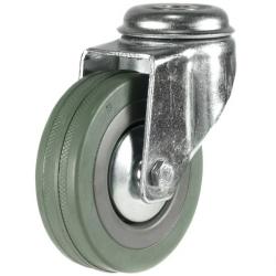 75mm Synthetic Grey Rubber Bolt Hole Castor Up To 50kg Capacity