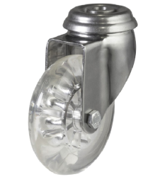 Light Duty Stainless Steel 75mm Synthetic Non-Marking Swivel Castor - 50kg Load