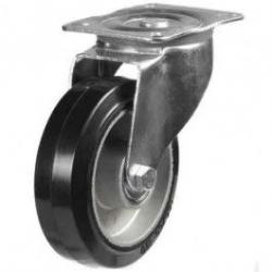 80mm medium duty castor Elastic Rubber On Aluminium wheel