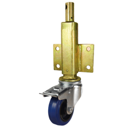 Medium Duty 80mm Non-Marking Rubber Jacking Castor Swivel Braked Castor 150kg Load