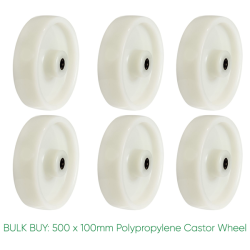 Bulk Buy x 500 / 100mm Polypropylene Wheel - | 180kg
