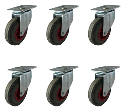 BULK BUY x 20 / 125mm Grey Rubber Swivel Castor | 100kg BULK BUY x 20 / 125mm Grey Rubber Swivel Castor | 100kg