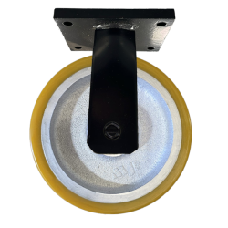 Extra Heavy Duty 300mm Polyurethane on Cast Iron Fixed Castor - 2500kg Load