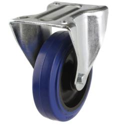 Heavy Duty 100mm Non-Marking Rubber Fixed Castor - 200kg Load