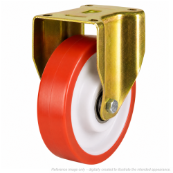 Heavy Duty 125mm Polyurethane on Nylon Fixed Castor - 500kg Load