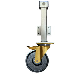 Heavy Duty 150mm Cast Iron Jacking Castor Swivel Braked Castor 800kg Load
