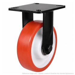 Heavy Duty 150mm Polyurethane on Nylon Fixed Castor - 500kg Load