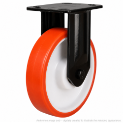Heavy Duty 150mm Polyurethane on Nylon Fixed Castor - 600kg Load Heavy Duty 150mm Polyurethane on Nylon Fixed Castor - 600kg Load