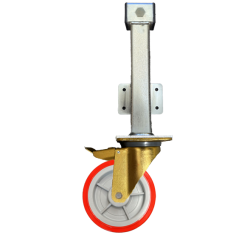 Heavy Duty 150mm Polyurethane on Nylon Jacking Castor Swivel Braked Castor 430kg Load