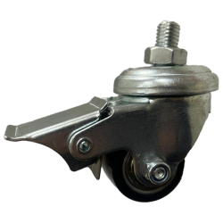Heavy Duty 35mm Polyurethane on Cast Iron Swivel Braked Castor - 100kg Load