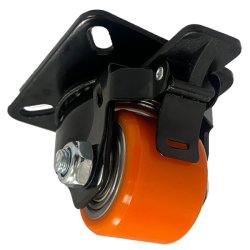 Heavy Duty 50mm Polyurethane Swivel Braked Castor - 300kg Load Heavy Duty 50mm Polyurethane Swivel Braked Castor - 300kg Load