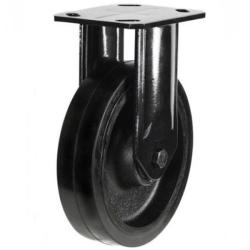 Extra Heavy Duty 200mm Rubber on Cast Iron Fixed Castor - 600kg Load