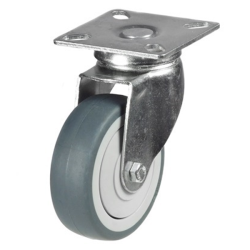 Light Duty 50mm Non-Marking Grey Rubber Swivel Castor - 40kg Load
