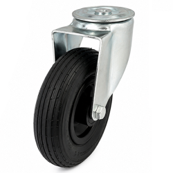 Medium Duty 200mm Pneumatic Bolt Hole Swivel Castor - 75kg Load