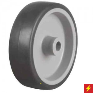 Light Duty 100mm Non-Marking Anti-Static Rubber Wheel - 80kg Load