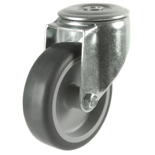 100mm Synthetic Non-Marking Antistatic Rubber Bolt Hole Castors