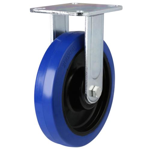 Heavy Duty 100mm Non-Marking Rubber Fixed Castor - 280kg Load