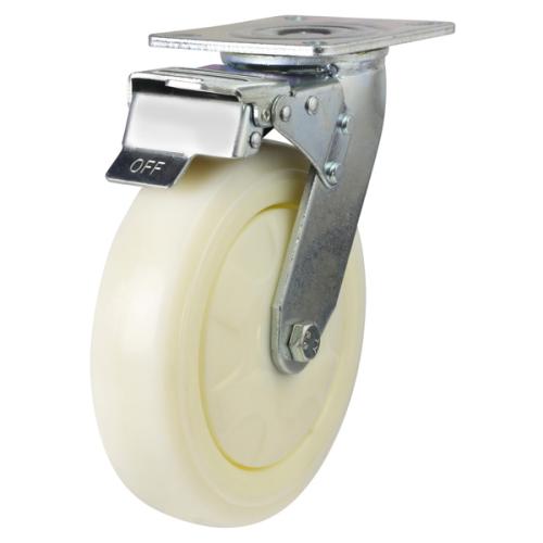 Heavy Duty 100mm Polypropylene Swivel Braked Castor - 270kg Load