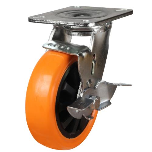 Heavy Duty 100mm Polyurethane on Nylon Swivel Castor - 300kg Load