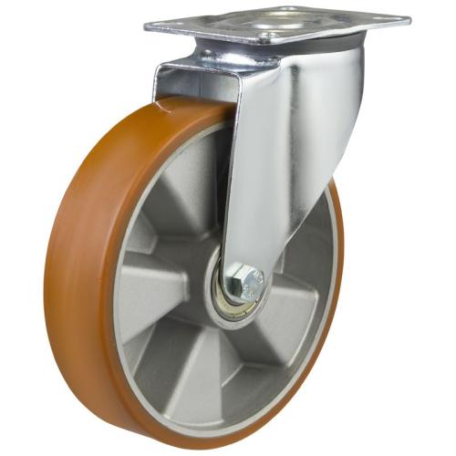 Heavy Duty 100mm Polyurethane on Aluminium Swivel Castor - 250kg Load