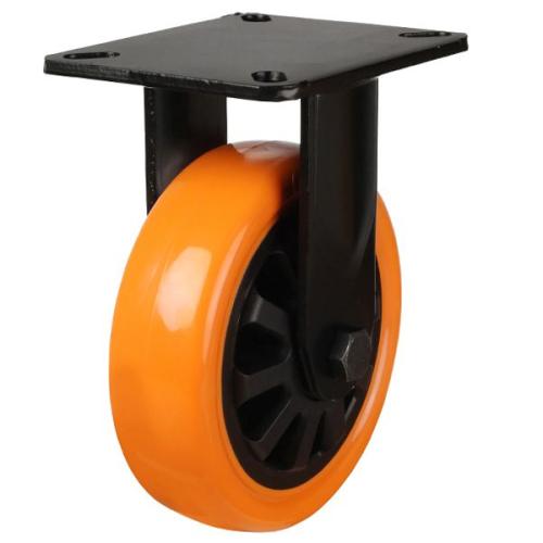 Heavy Duty 100mm Polyurethane on Nylon Fixed Castor - 300kg Load