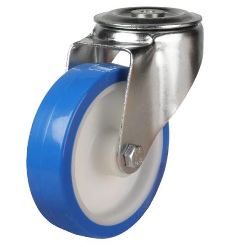 Medium Duty 125mm Elastic Polyurethane on Nylon Swivel Castor - 175kg Load