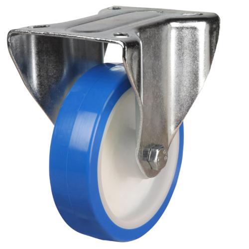 Medium Duty 125mm Elastic Polyurethane on Nylon Fixed Castor - 175kg Load