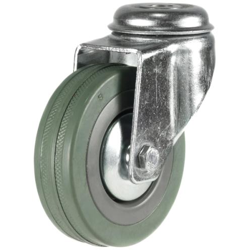 Light Duty 125mm Non-Marking Grey Rubber Swivel Castor - 100kg Load